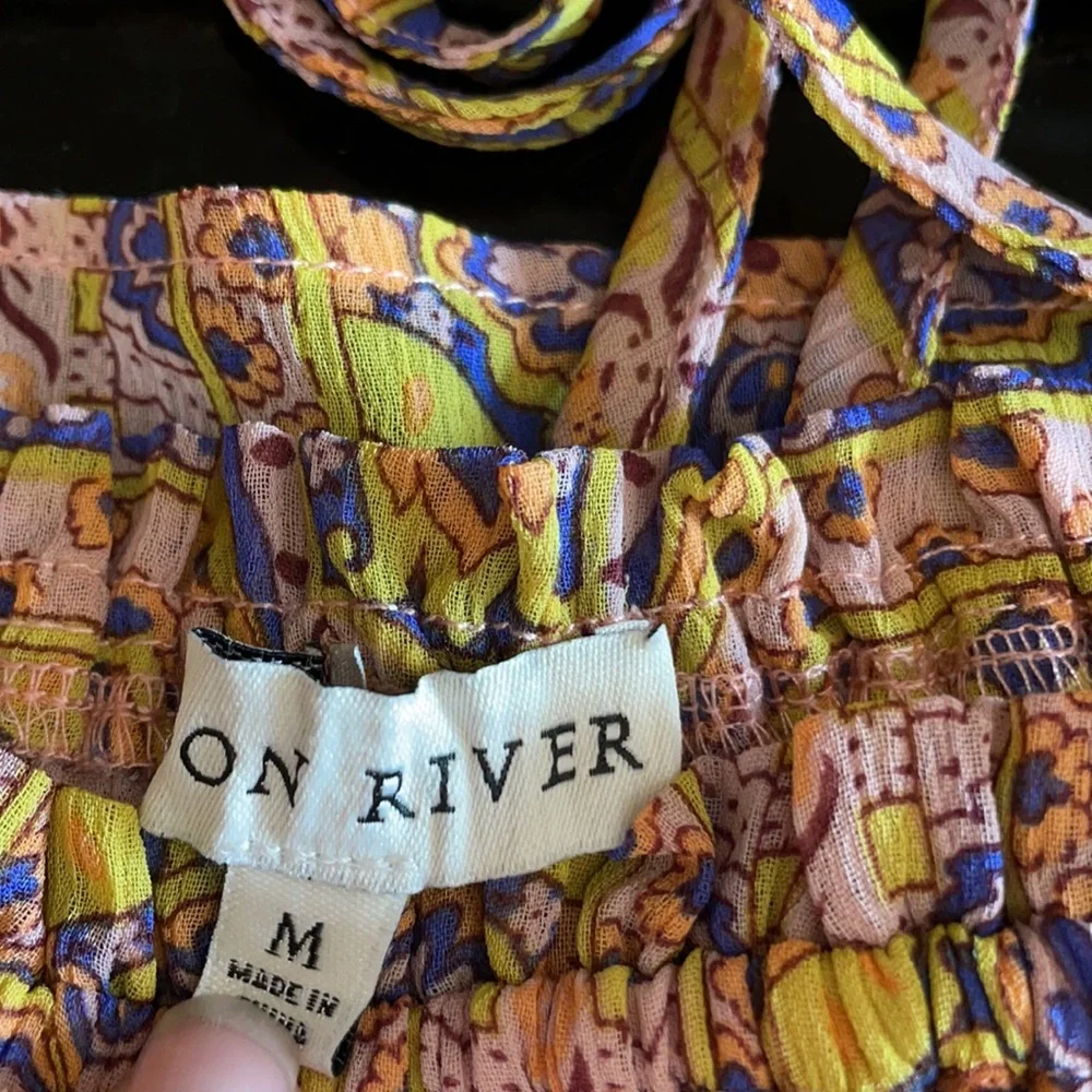 Moon river dress short size medium sheer long  sleeves